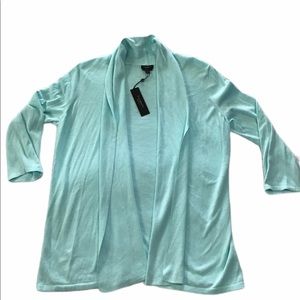 Cascade open cardigan, green, medium, Talbots NWT